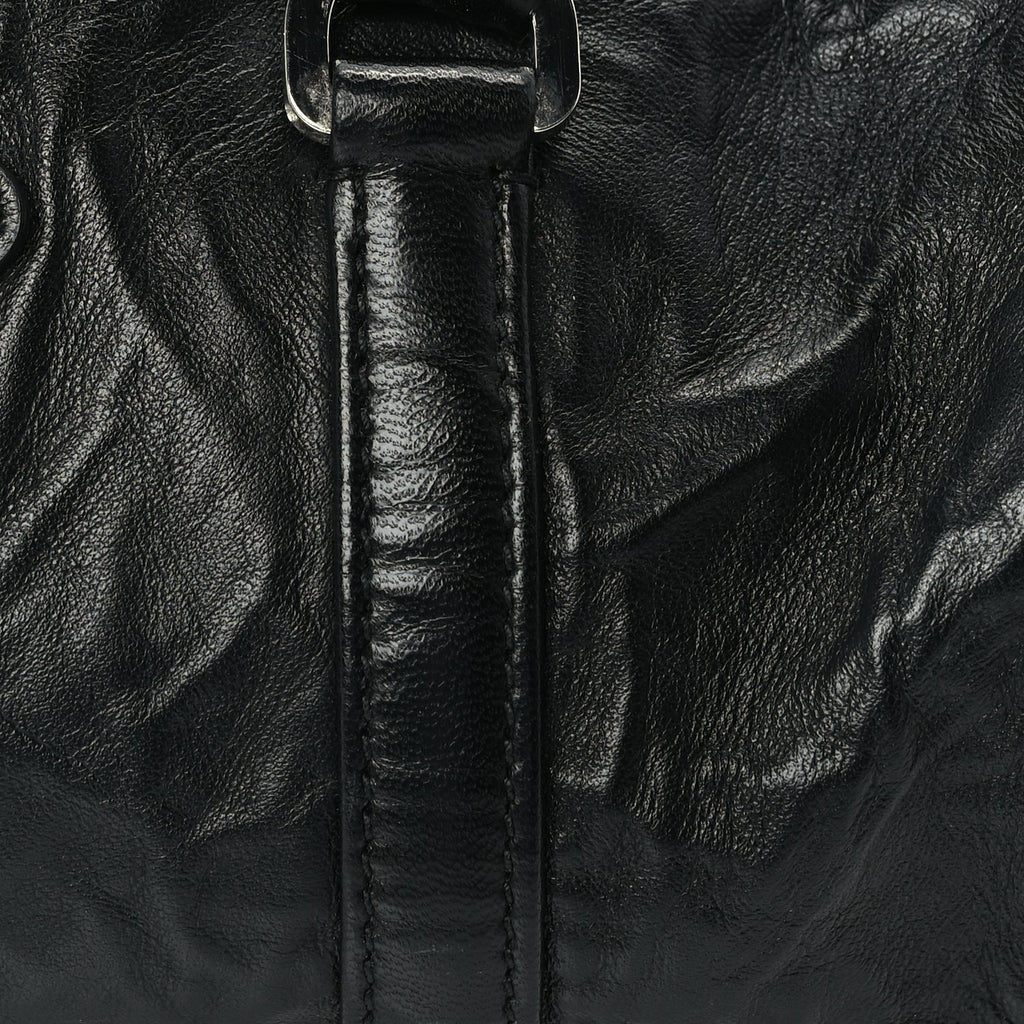 Prada Nappa Antique Re-Edition 2002 Barrel Shoulder Bag  Black