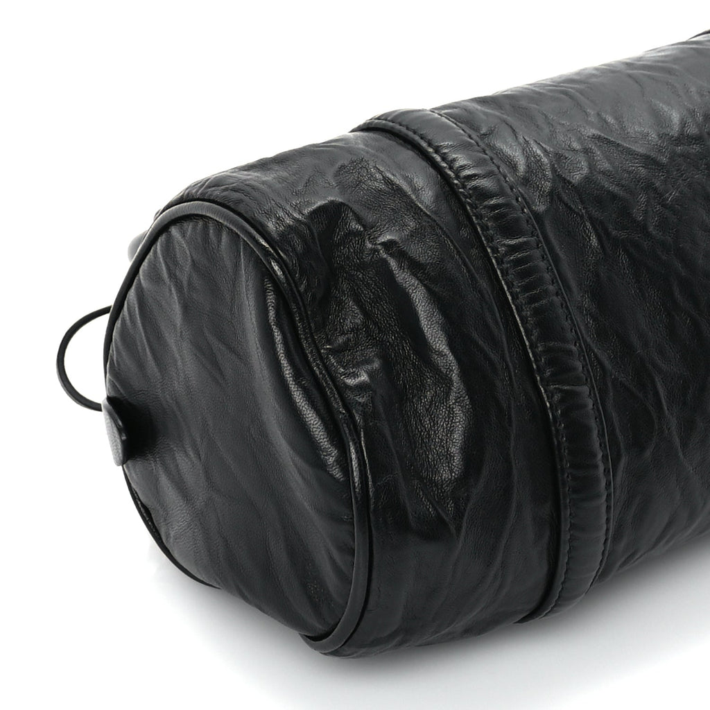 Prada Nappa Antique Re-Edition 2002 Barrel Shoulder Bag  Black