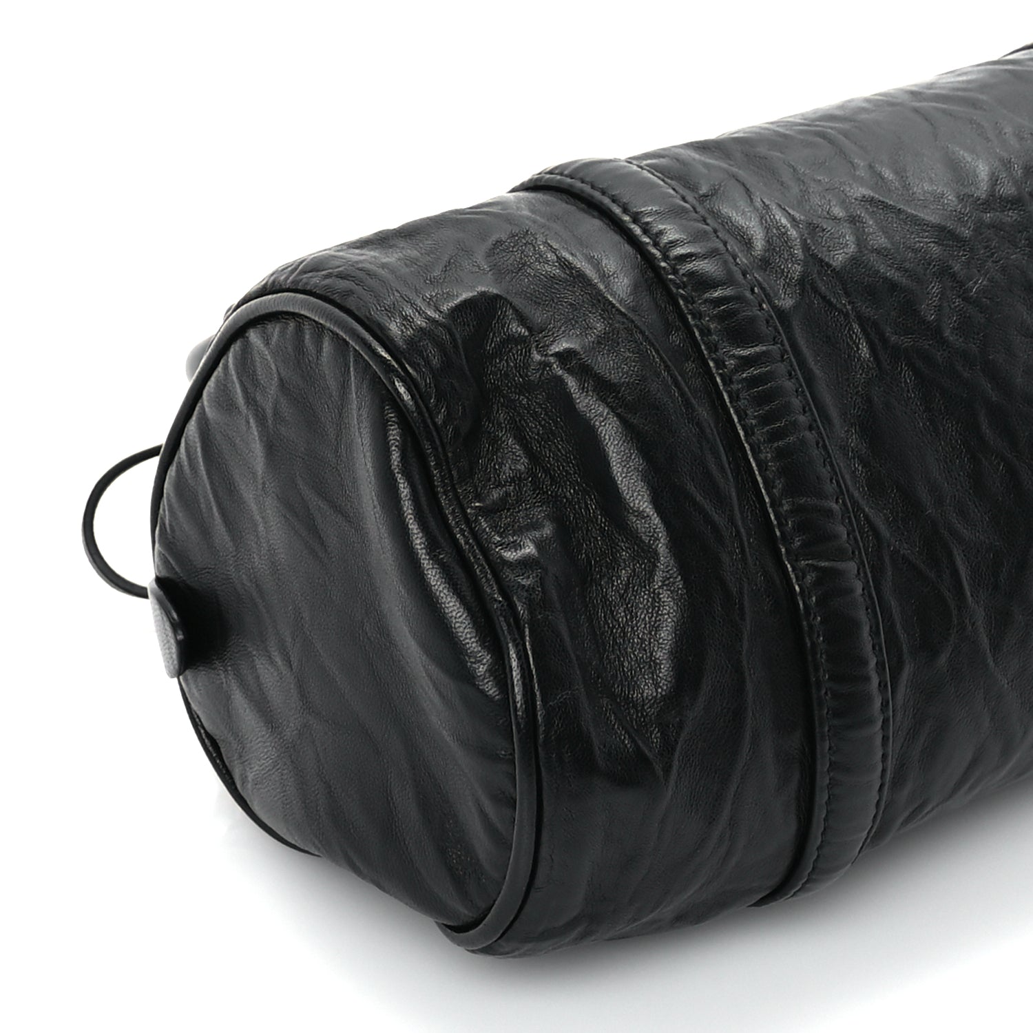 Prada Nappa Antique Re-Edition 2002 Barrel Shoulder Bag  Black