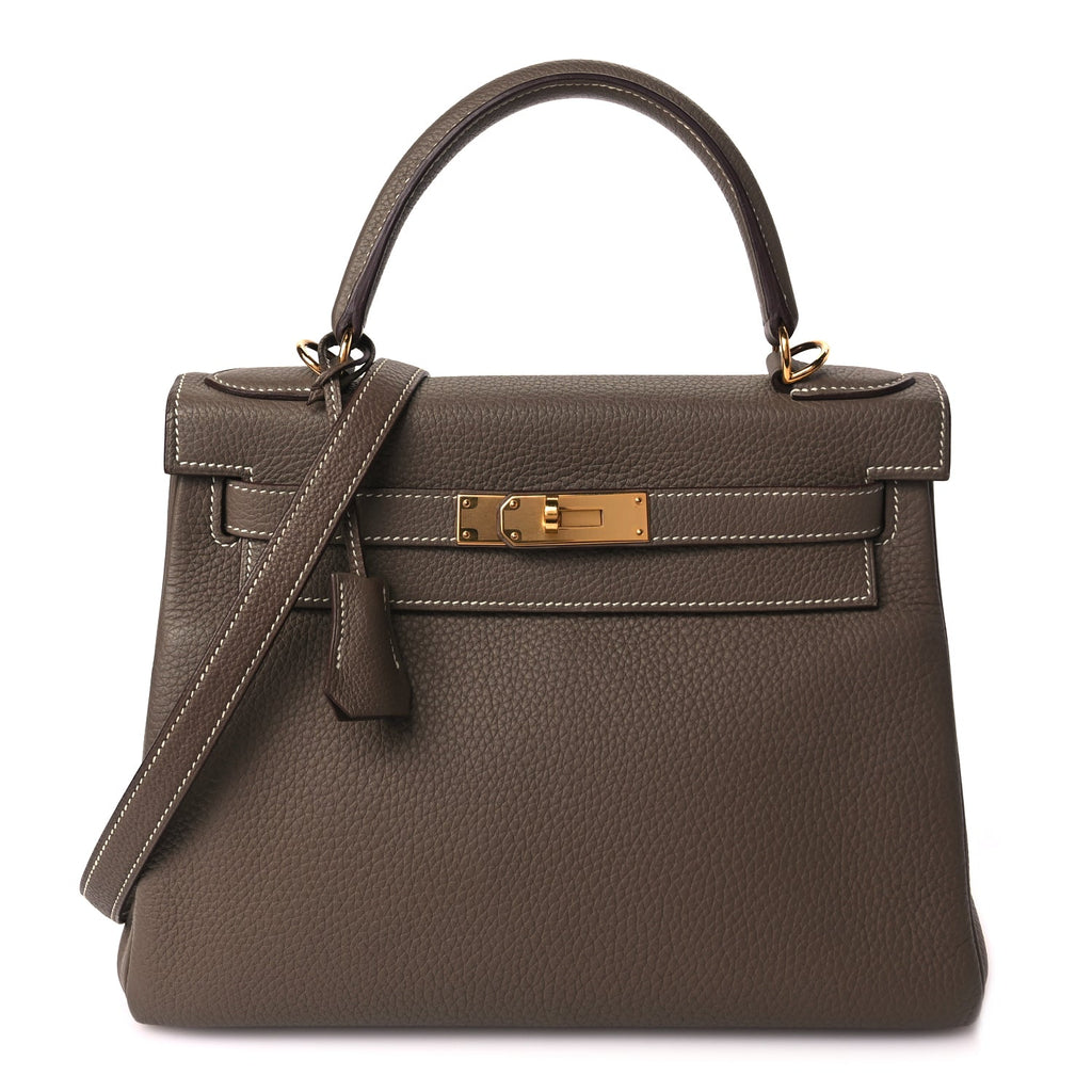 Hermes Taurillon Clemence Kelly Retourne 28 Etoupe