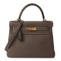 Hermes Taurillon Clemence Kelly Retourne 28 Etoupe