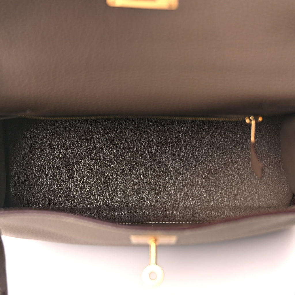 Hermes Taurillon Clemence Kelly Retourne 28 Etoupe