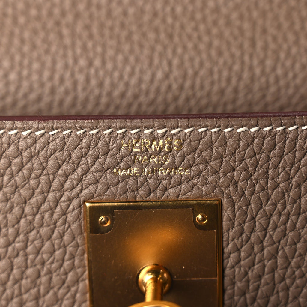 Hermes Taurillon Clemence Kelly Retourne 28 Etoupe