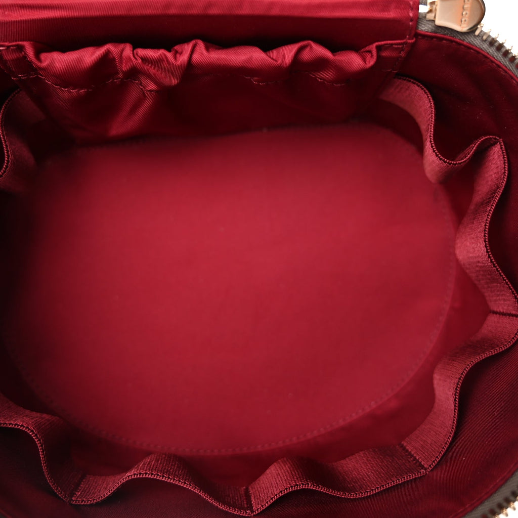 Gucci GG Supreme Monogram Ancora Calfskin Vanity Cosmetic Case  Beige Ebony Rosso