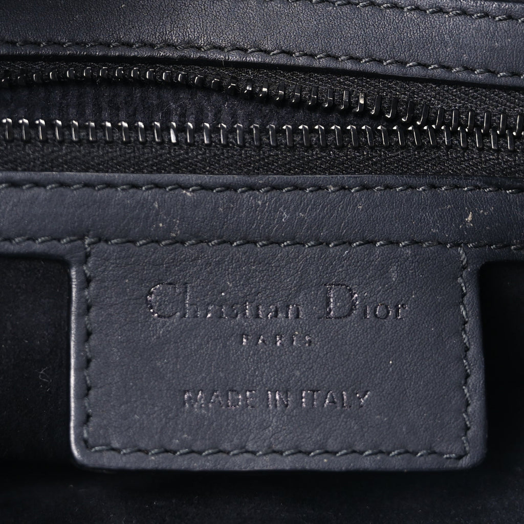 Christian Dior Ultra Matte Calfskin Saddle Bag With Strap  Black