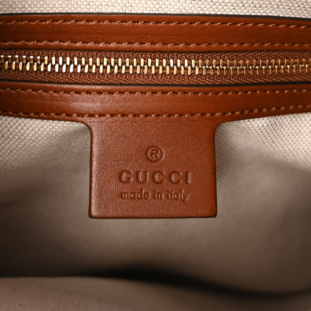 Gucci Charisma Calfskin Gucci Embossed Medium Diana Tote Bag  Peanut Brown