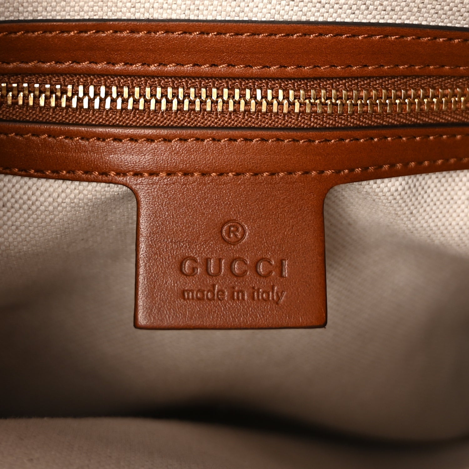 Gucci Charisma Calfskin Gucci Embossed Medium Diana Tote Bag  Peanut Brown