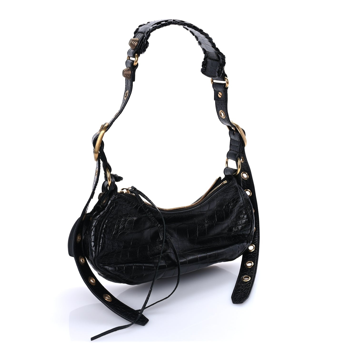 Balenciaga Agneau Arena Le Cagole Shoulder Bag XS Black