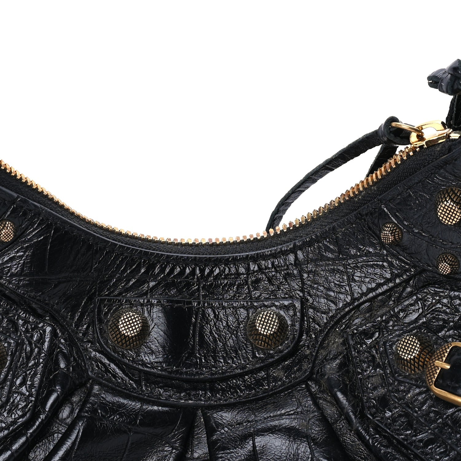 Balenciaga Agneau Arena Le Cagole Shoulder Bag XS Black
