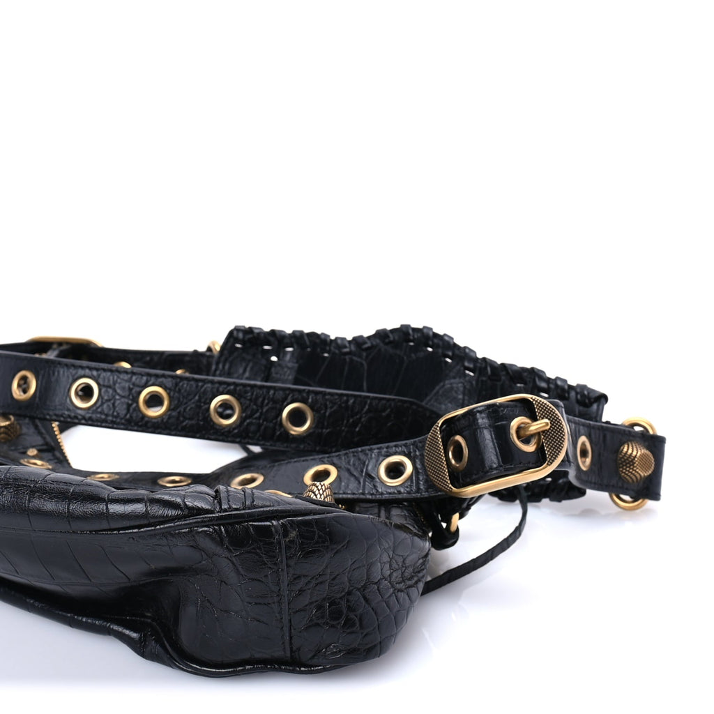 Balenciaga Agneau Arena Le Cagole Shoulder Bag XS Black
