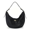Prada Soft Calfskin Arque Shoulder Bag  Black