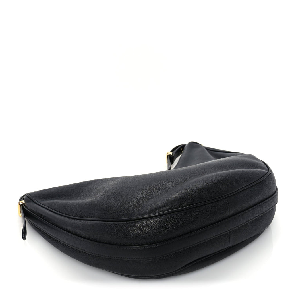 Prada Soft Calfskin Arque Shoulder Bag  Black