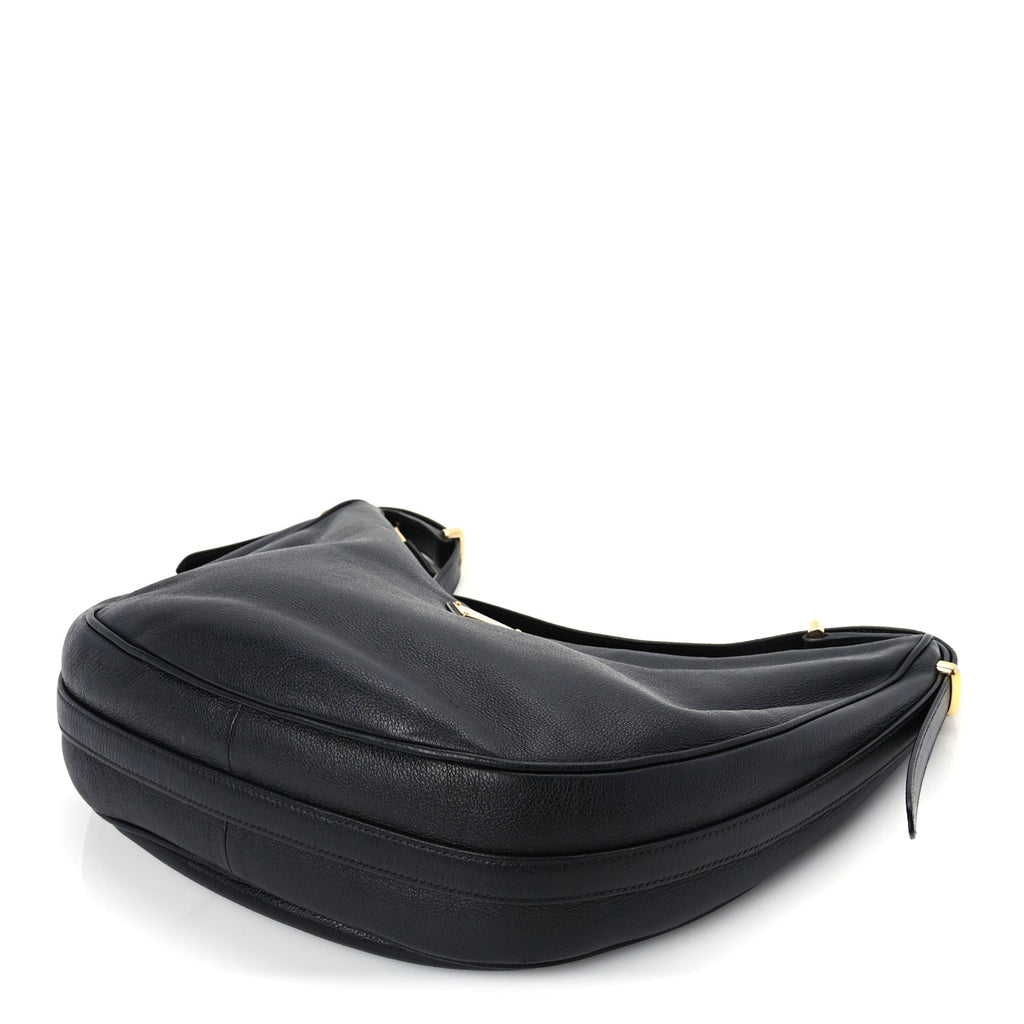 Prada Soft Calfskin Arque Shoulder Bag  Black