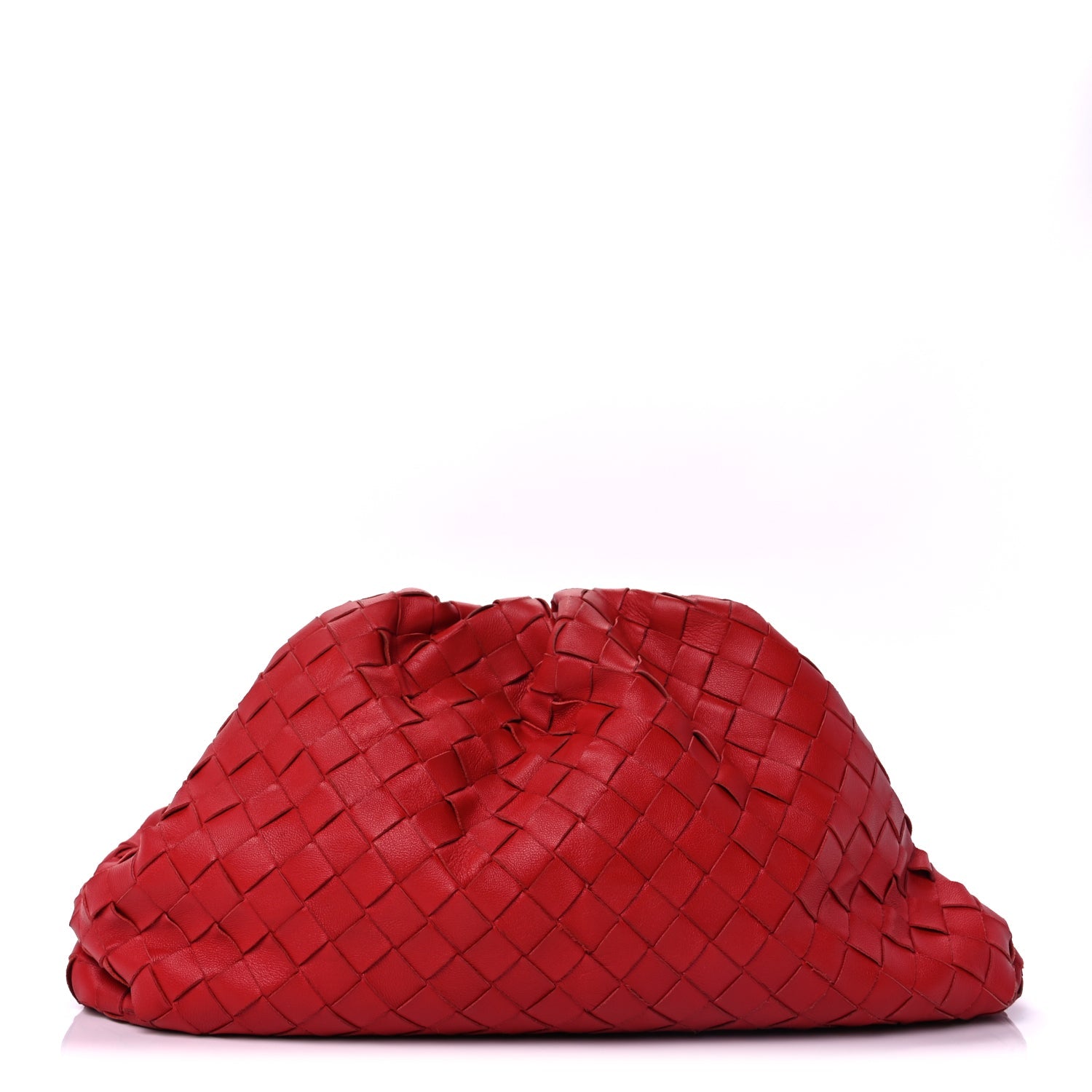 Bottega Veneta Nappa Maxi Intrecciato The Pouch Oversized Clutch Bright Red