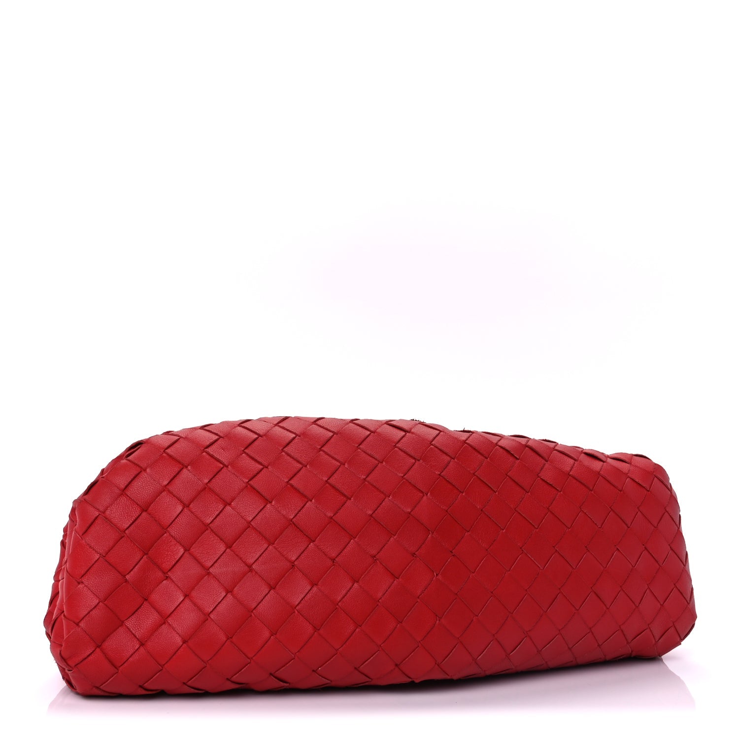 Bottega Veneta Nappa Maxi Intrecciato The Pouch Oversized Clutch Bright Red
