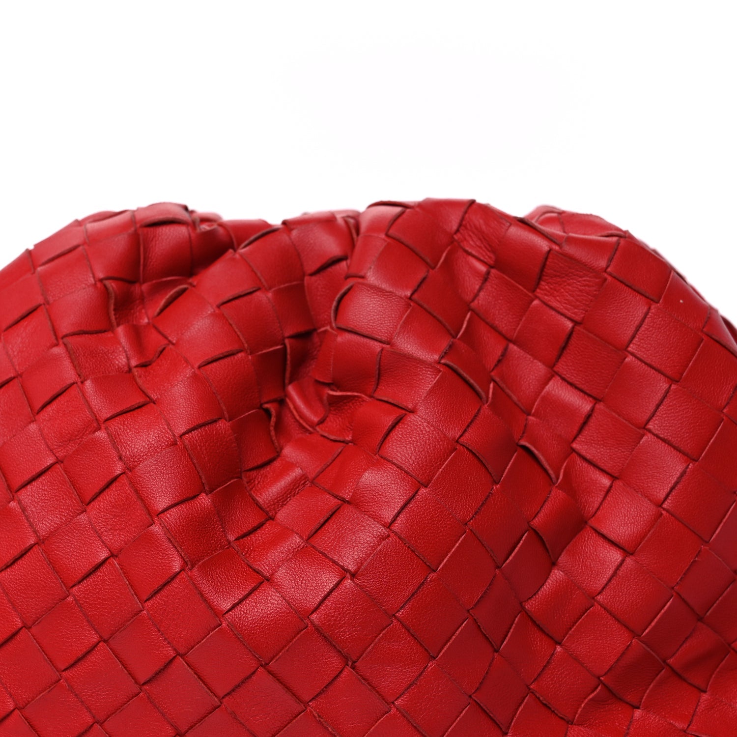 Bottega Veneta Nappa Maxi Intrecciato The Pouch Oversized Clutch Bright Red