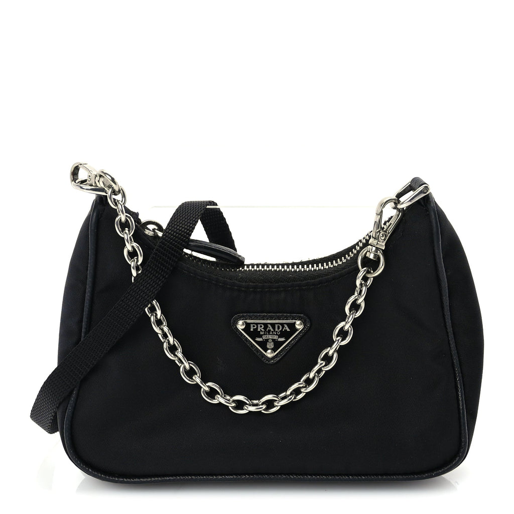 Prada Tessuto Nylon Mini Re-Edition 2000 Shoulder Bag Black