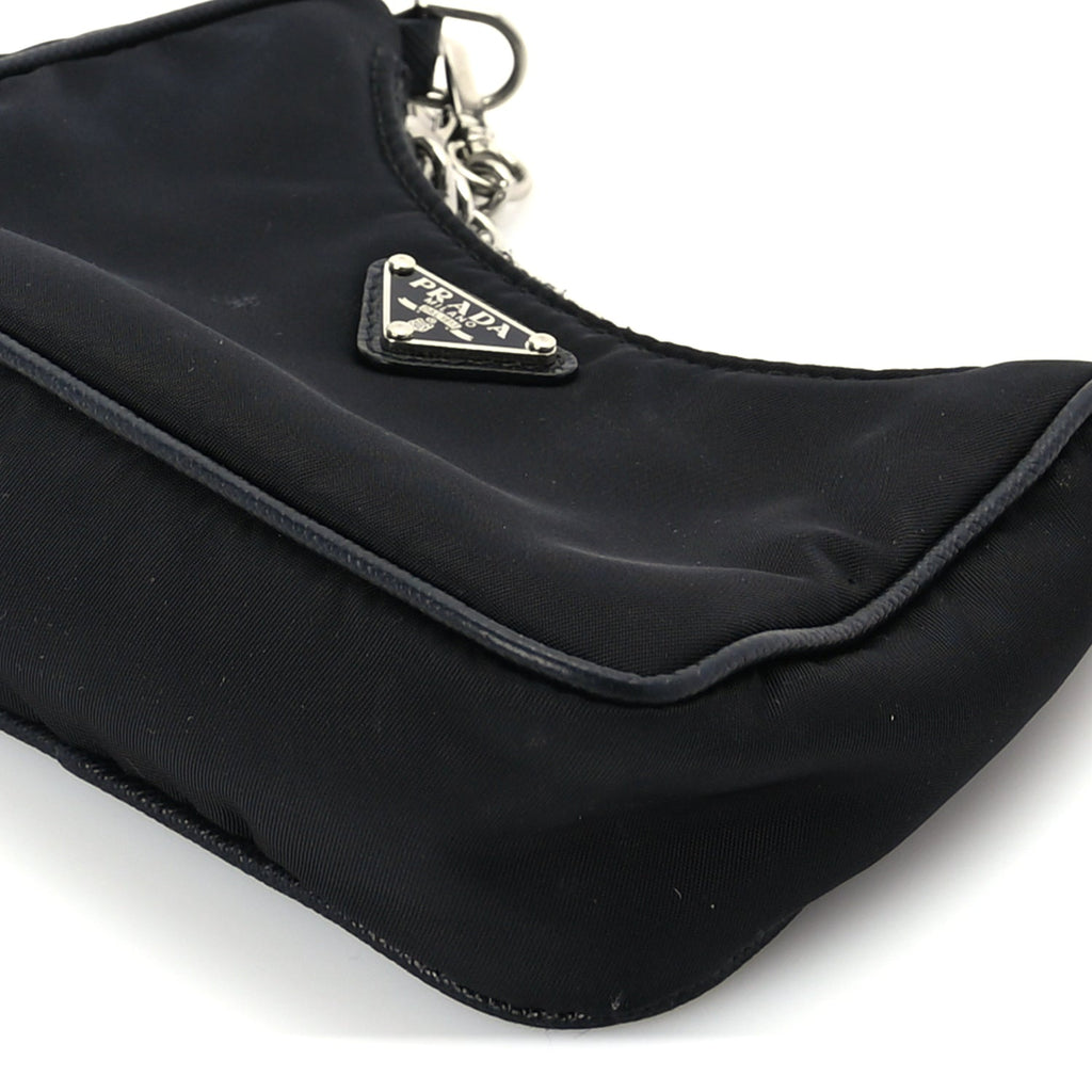 Prada Tessuto Nylon Mini Re-Edition 2000 Shoulder Bag Black
