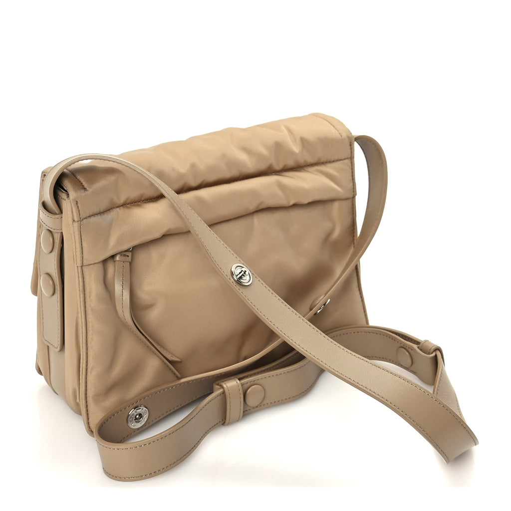 Prada Re-Nylon Vitello Padded Small Flap Shoulder Bag Deserto