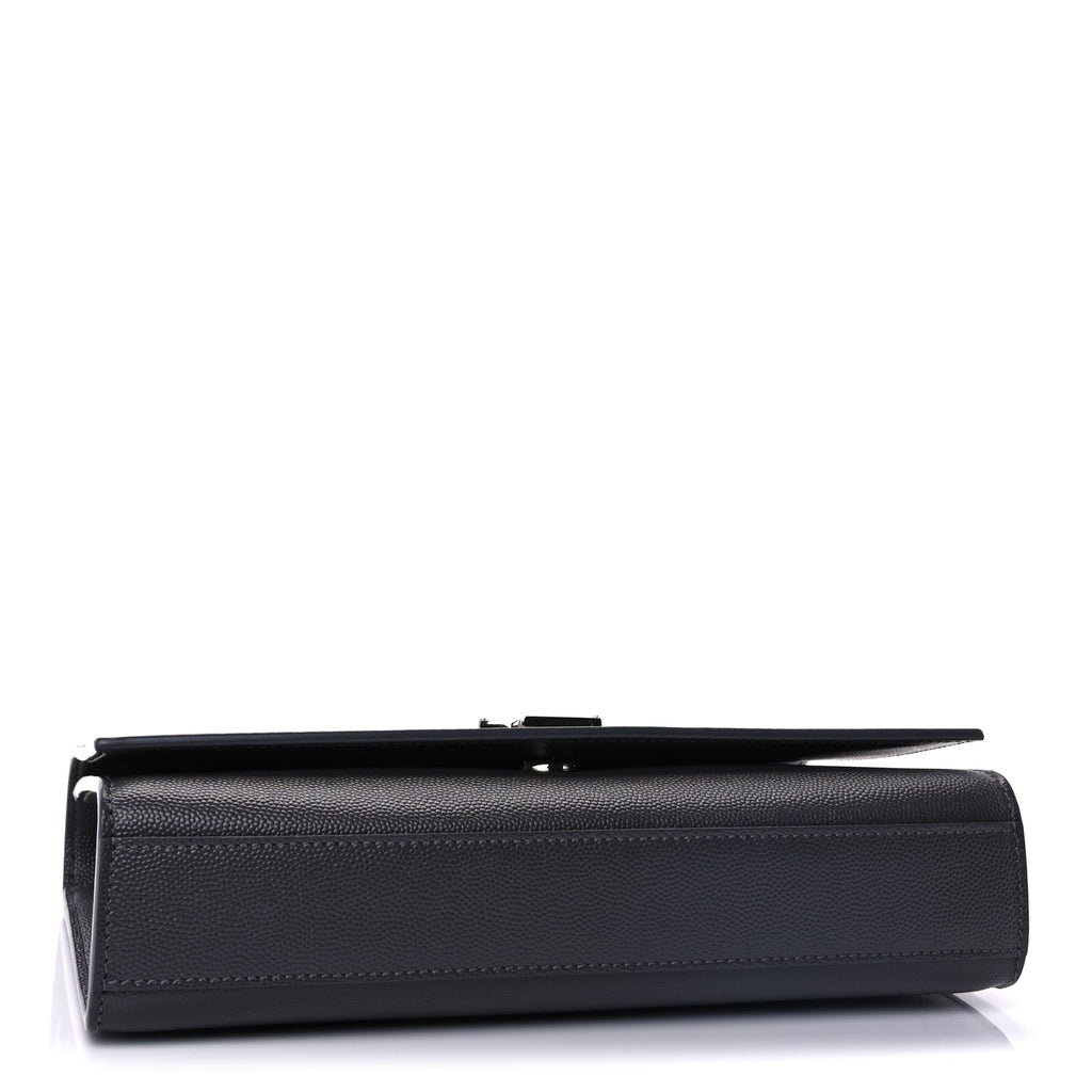 Saint Laurent Grain De Poudre Medium Classic Monogram Kate Satchel Fog