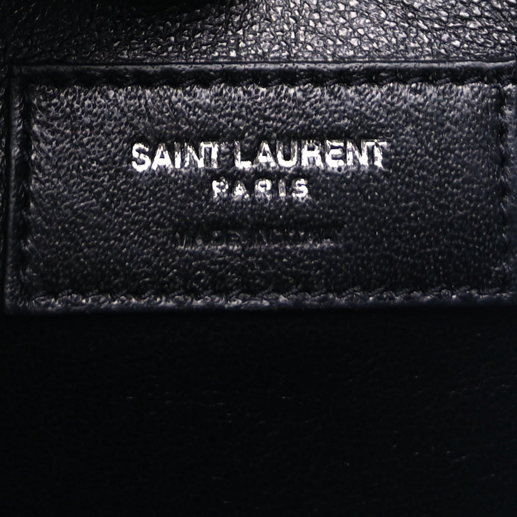 Saint Laurent Grain De Poudre Medium Classic Monogram Kate Satchel Fog