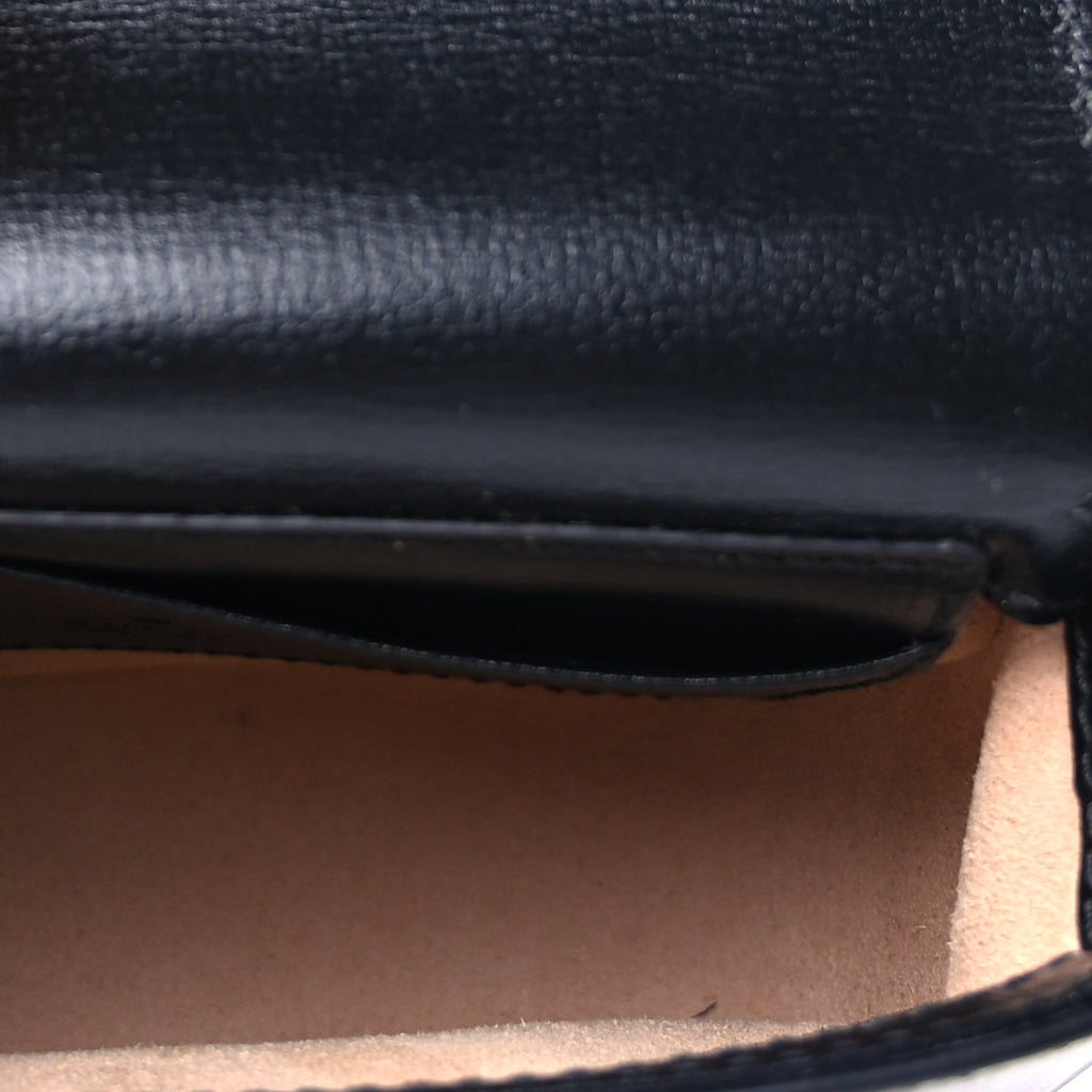 Gucci Azalea Calfskin Web Monochrome Horsebit 1955 Wallet On Strap  Black