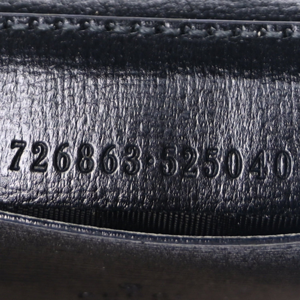 Gucci Azalea Calfskin Web Monochrome Horsebit 1955 Wallet On Strap  Black