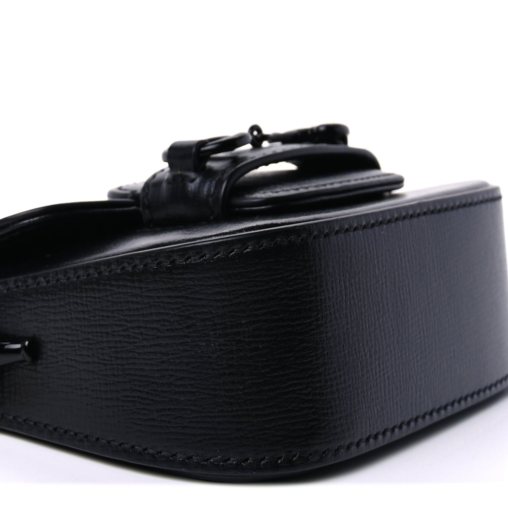 Gucci Azalea Calfskin Web Monochrome Horsebit 1955 Wallet On Strap  Black