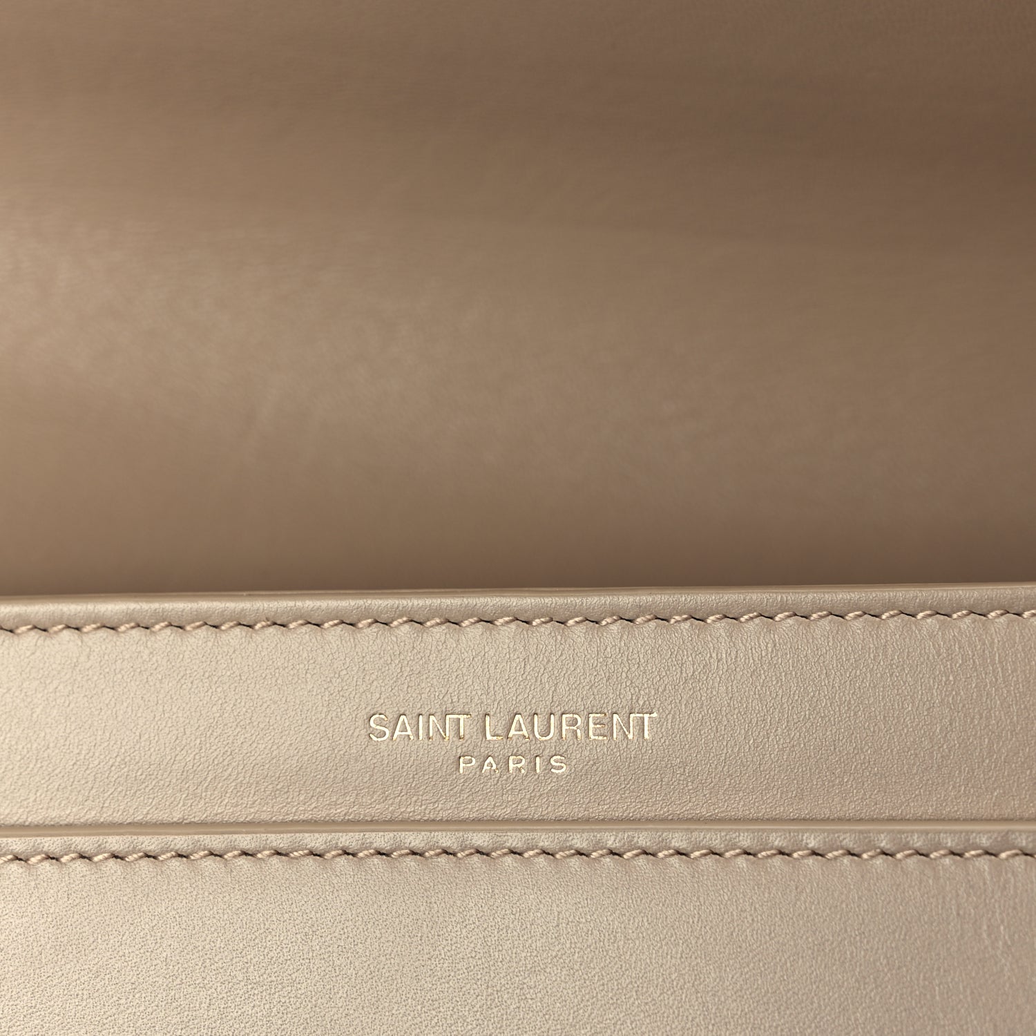 Saint Laurent Smooth Calfskin Le Maillon Satchel Beige