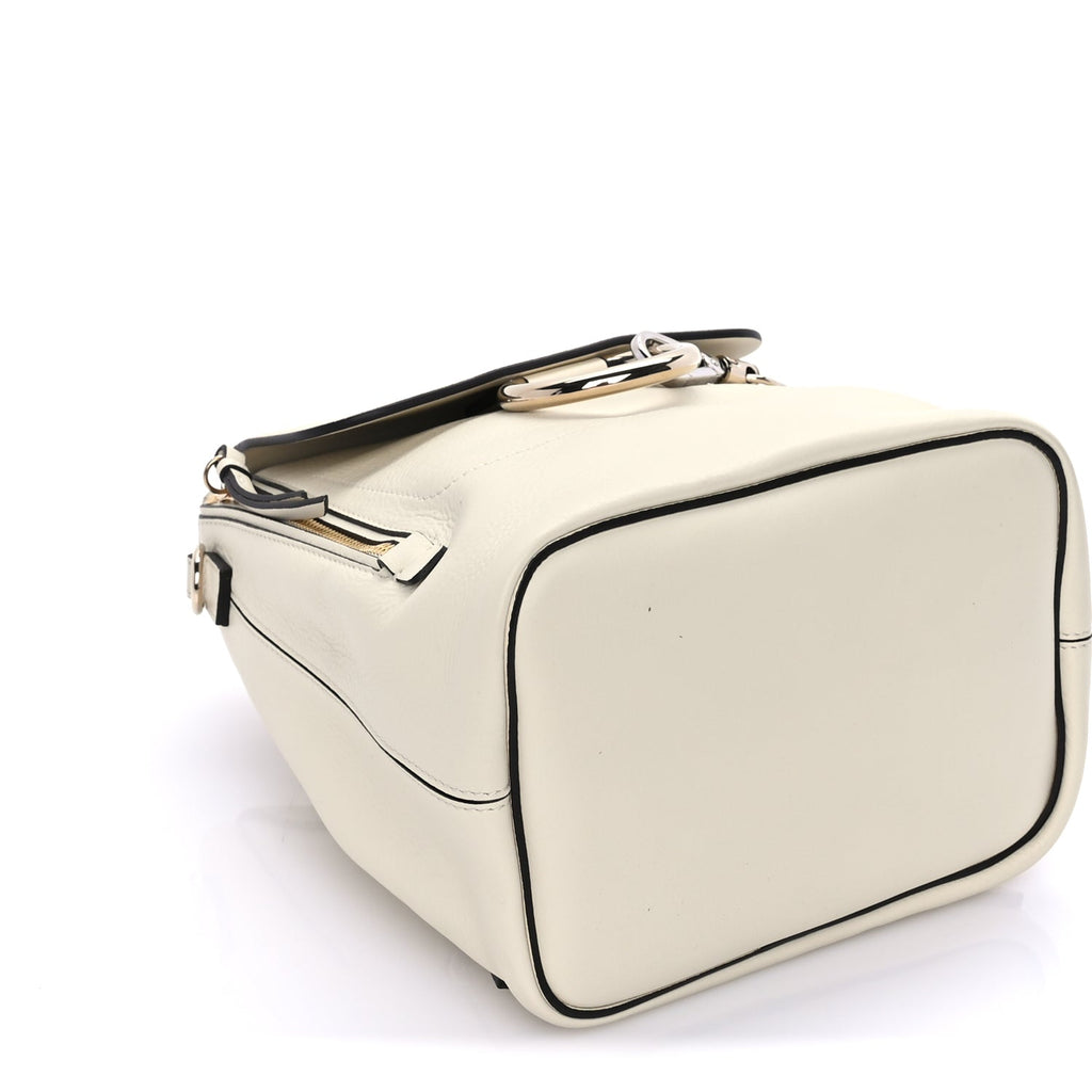 Chloe Suede Calfskin Small Faye Backpack  Off White