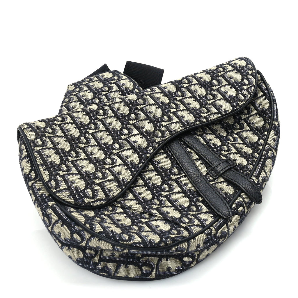 Christian Dior Oblique Mens Saddle Bag  Blue