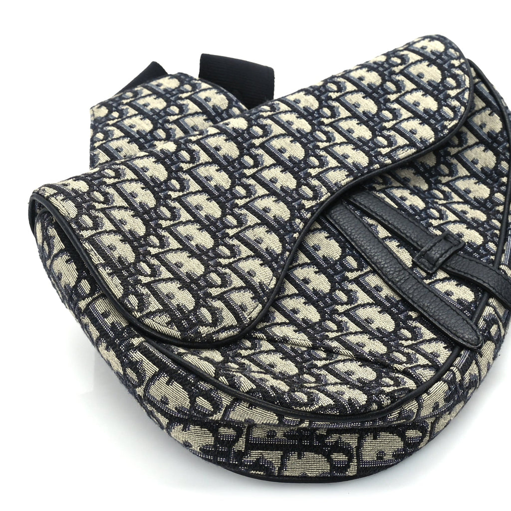 Christian Dior Oblique Mens Saddle Bag  Blue