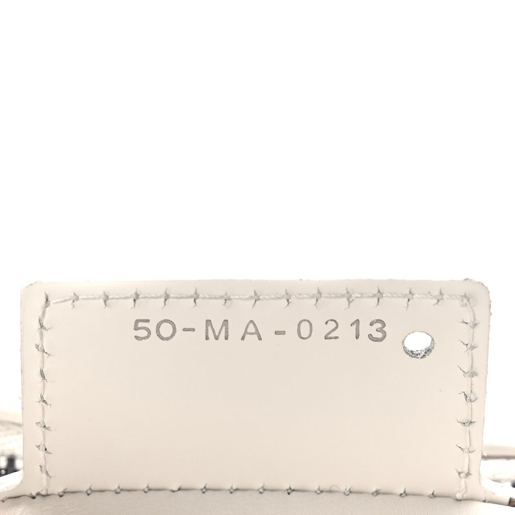 Christian Dior Calfskin Macrocannage Small Dior Caro Bag Ivory