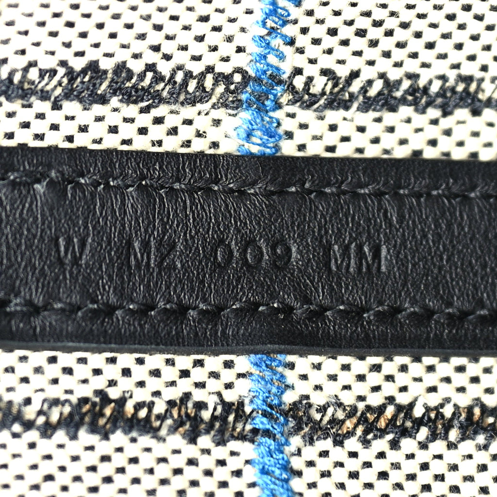 Hermes Swift Toile Borderie H Picotin Lock 18  Noir Ecru Fauve Bleu Zanzibar
