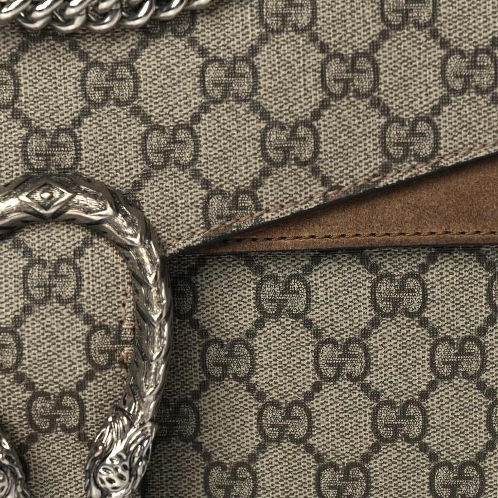 Gucci GG Supreme Monogram Small Dionysus Shoulder Bag  Taupe