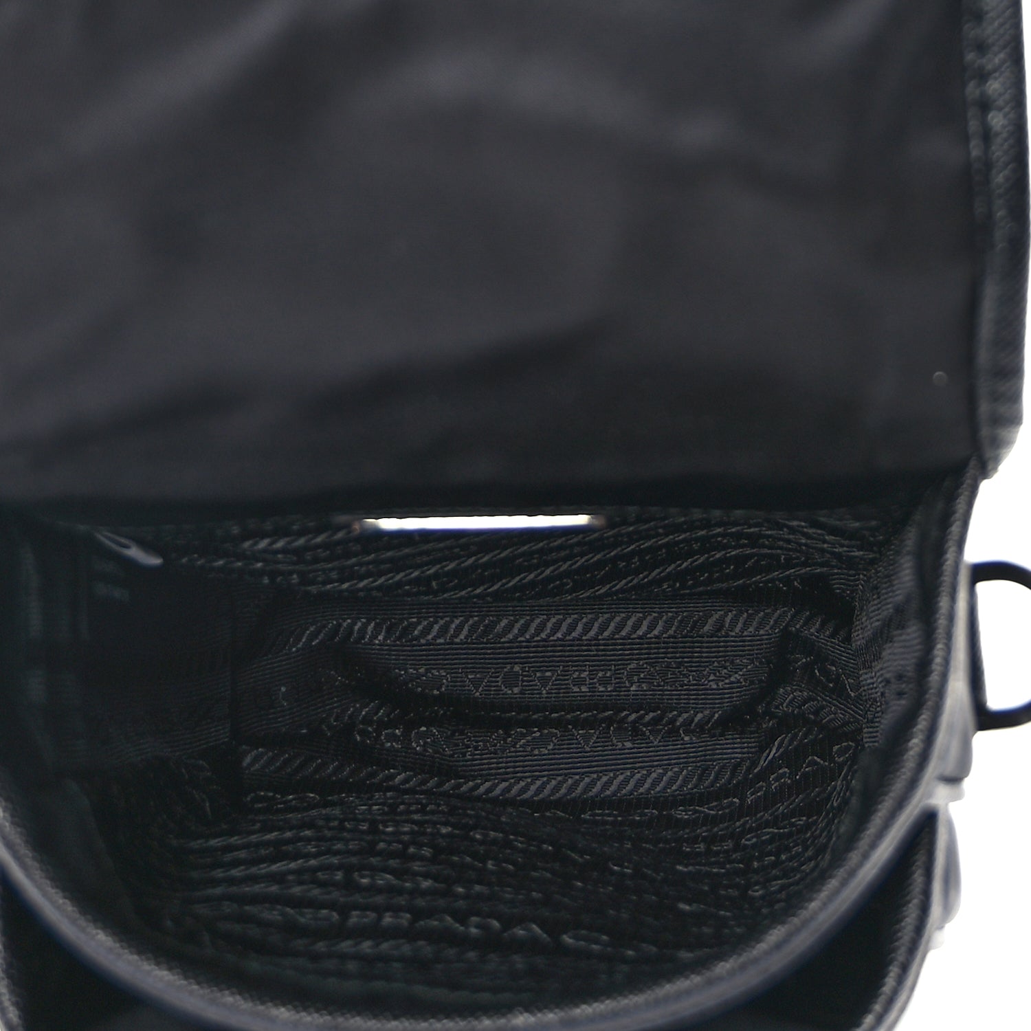 Prada Re-Nylon Saffiano Mini Pocket Single Snap Buckle Messenger Bag Black