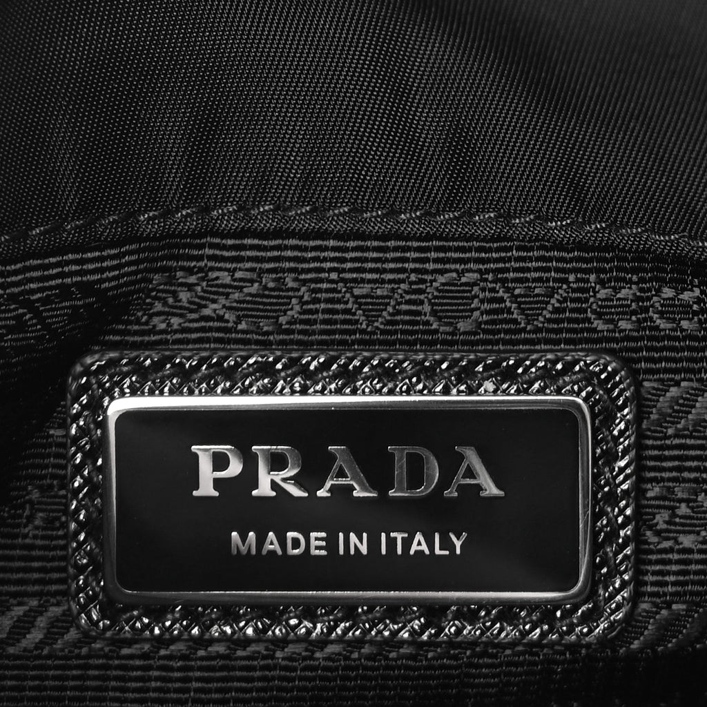 Prada Re-Nylon Saffiano Mini Pocket Single Snap Buckle Messenger Bag Black
