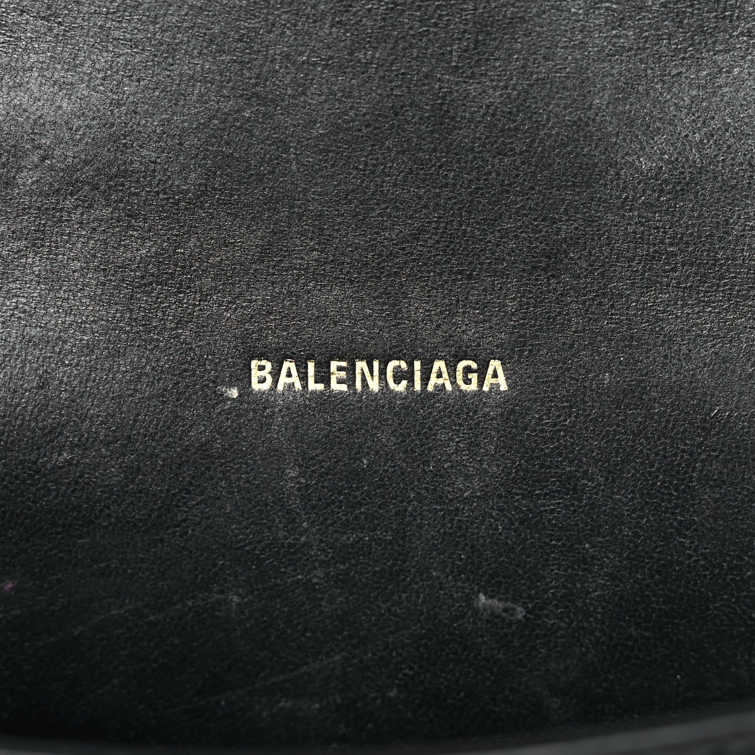 Balenciaga Shiny Box Calfskin Hourglass Top Handle Bag XS Black