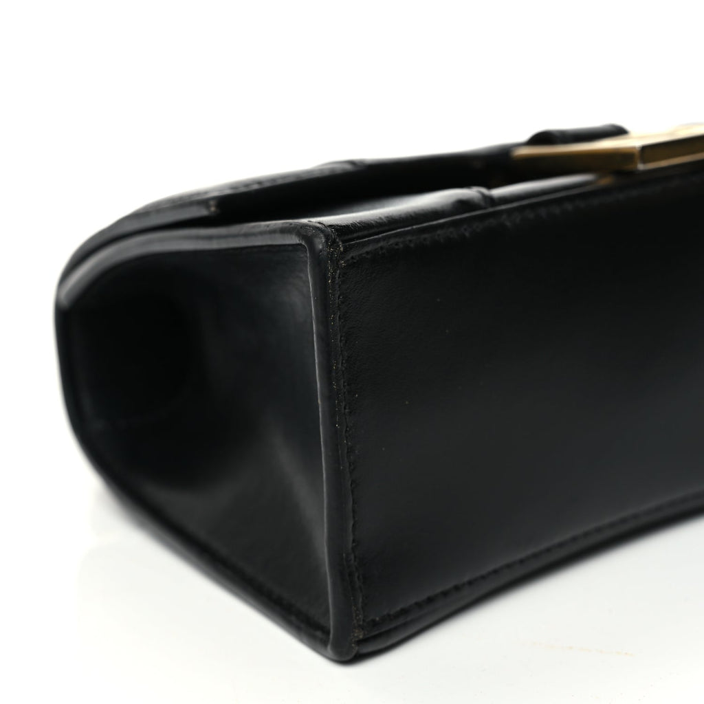 Balenciaga Shiny Box Calfskin Hourglass Top Handle Bag XS Black