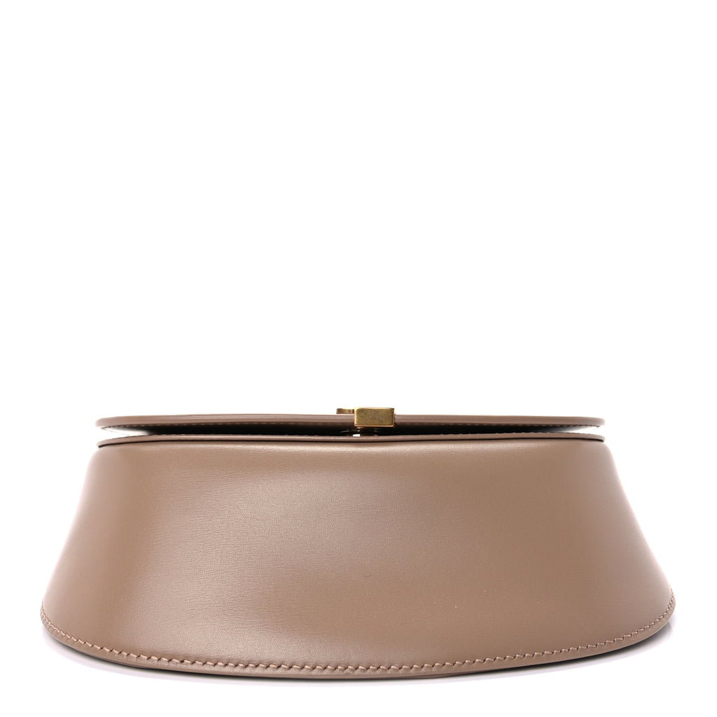 Saint Laurent Box Calfskin Mini Voltaire Top Handle Bag  Dark Toffee