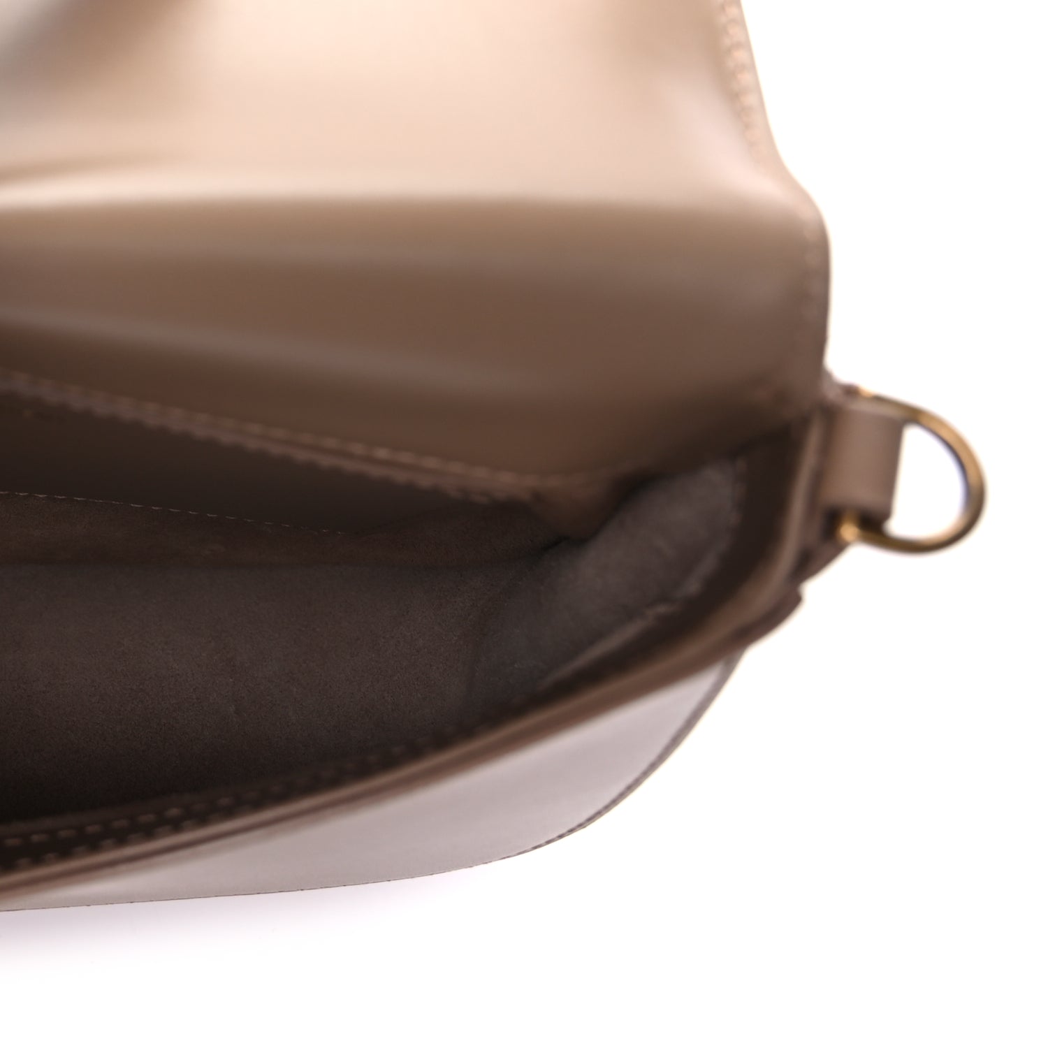 Saint Laurent Box Calfskin Mini Voltaire Top Handle Bag  Dark Toffee