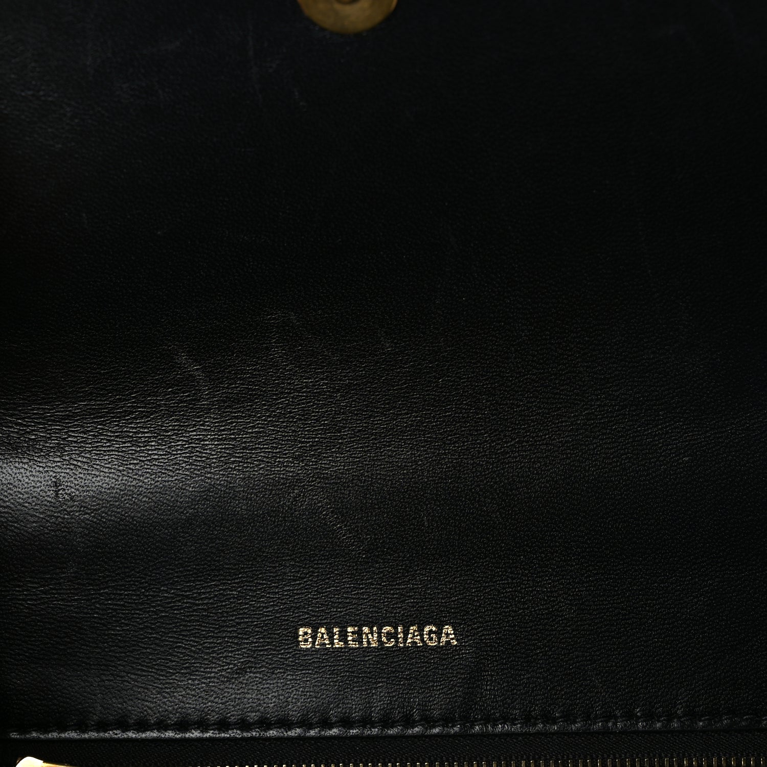 Balenciaga Shiny Box Calfskin Small Hourglass Top Handle Bag  Black