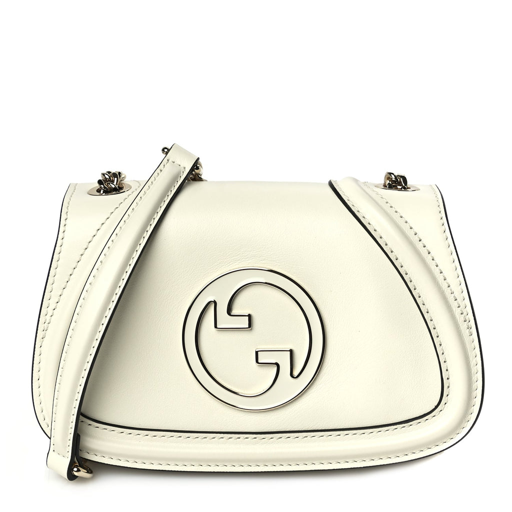 Gucci Calfskin Blondie Small Shoulder Bag Mystic White