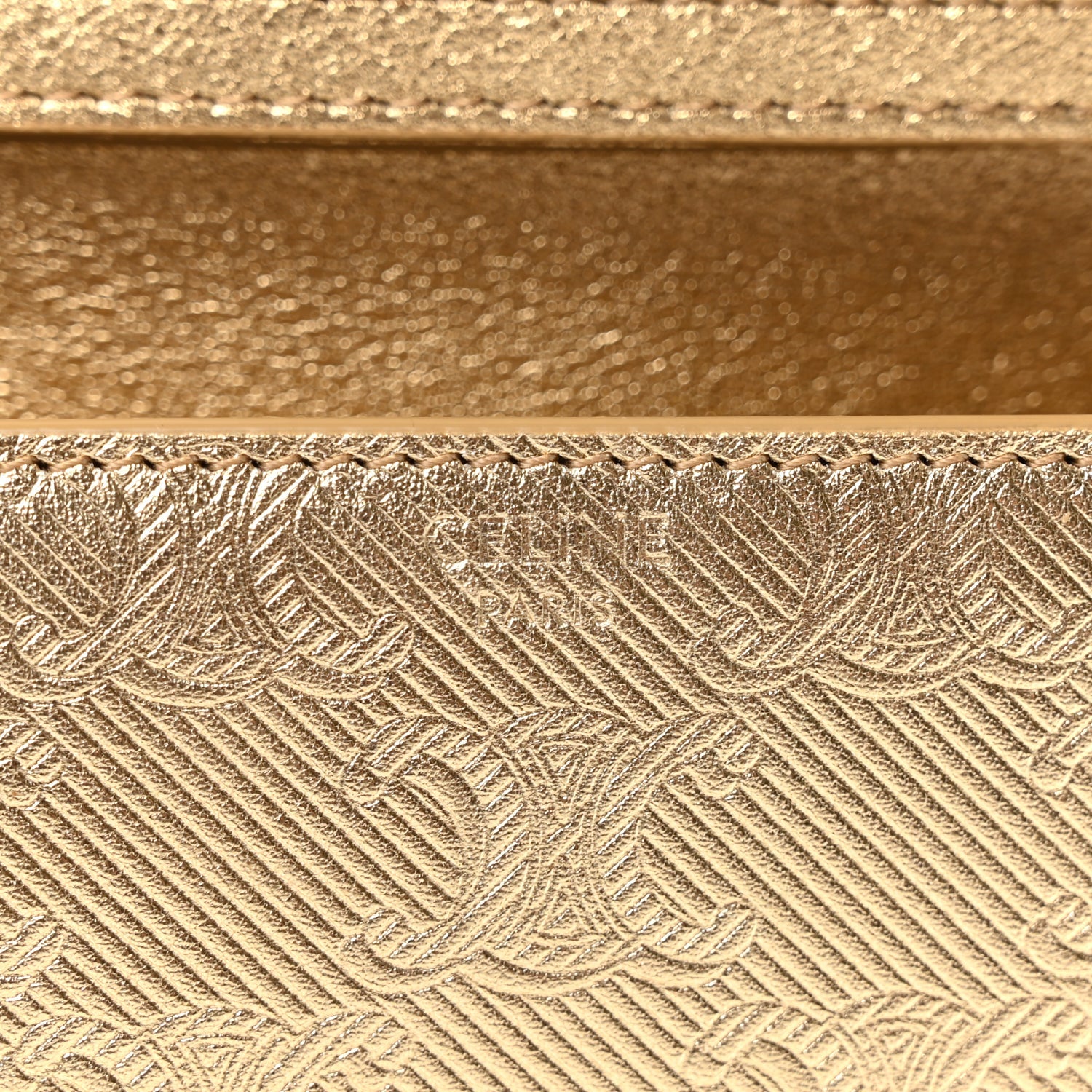 Celine Metallic Triomphe Wallet on Chain