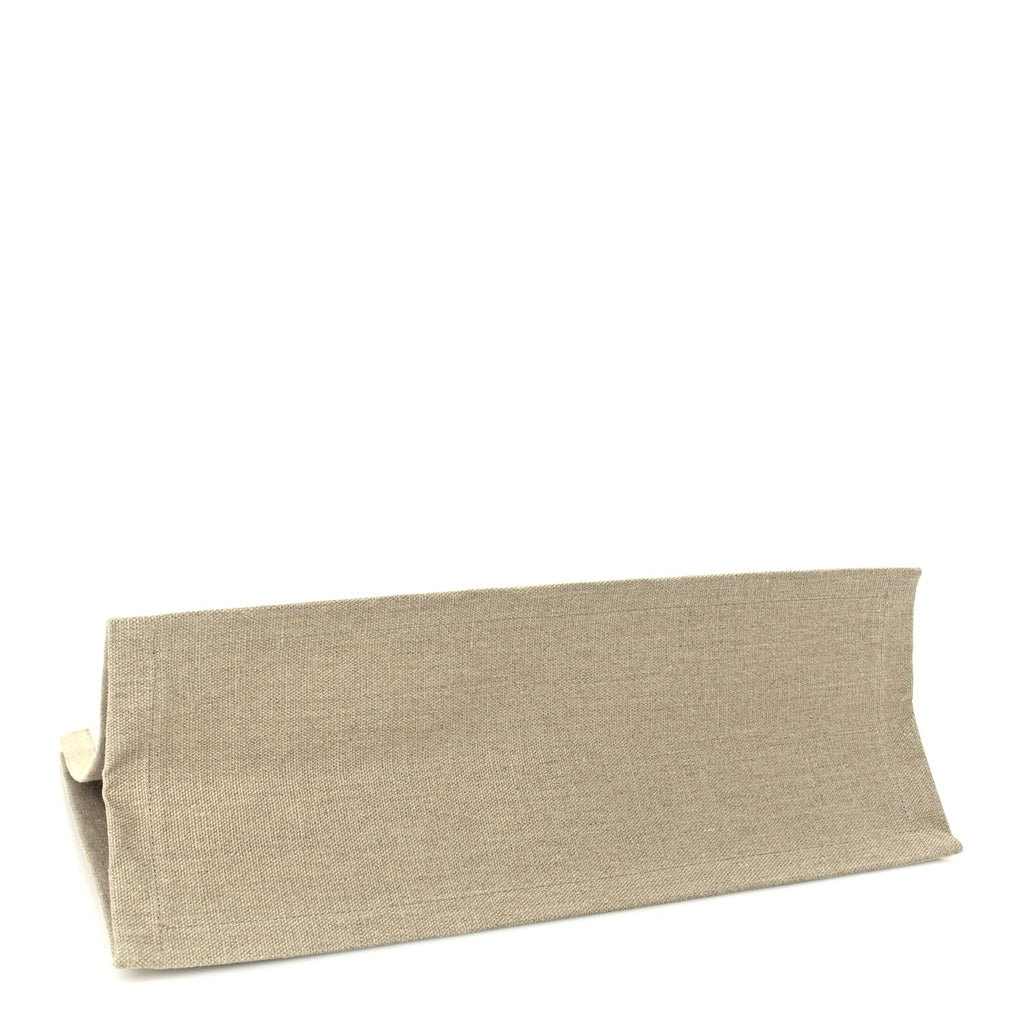 Saint Laurent Linen Calfskin Small Rive Gauche Tote  Optic White