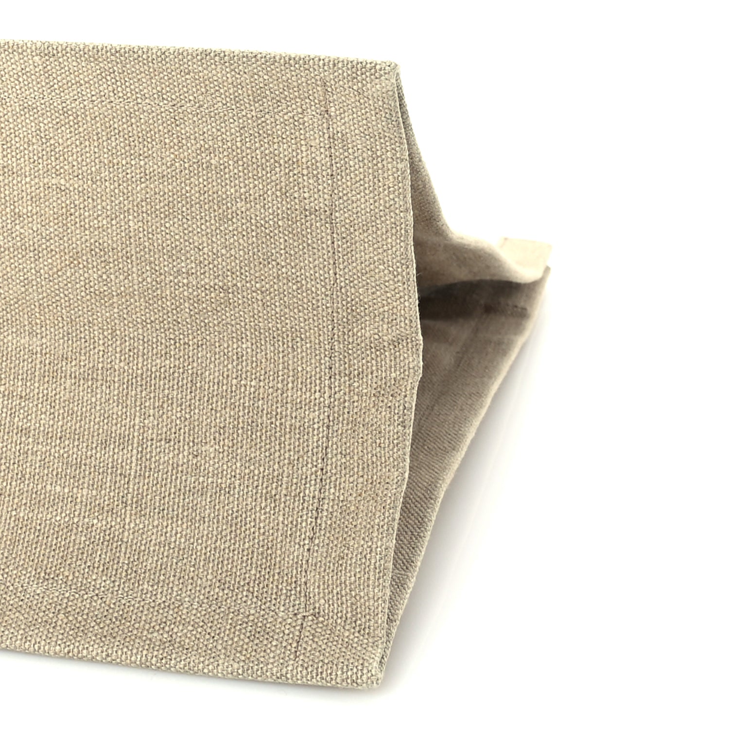 Saint Laurent Linen Calfskin Small Rive Gauche Tote  Optic White