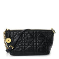 Christian Dior Lambskin Macrocannage DiorStar Hobo Bag Black