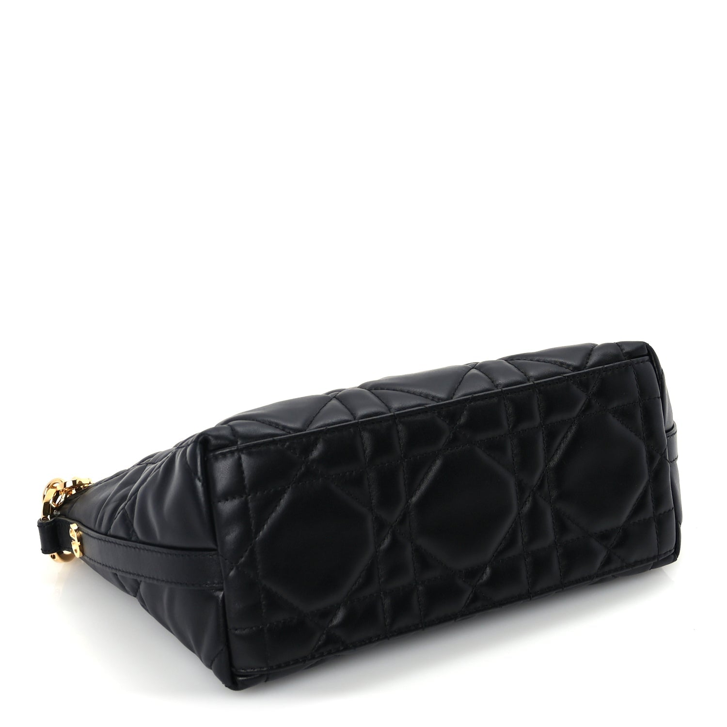 Christian Dior Lambskin Macrocannage DiorStar Hobo Bag Black