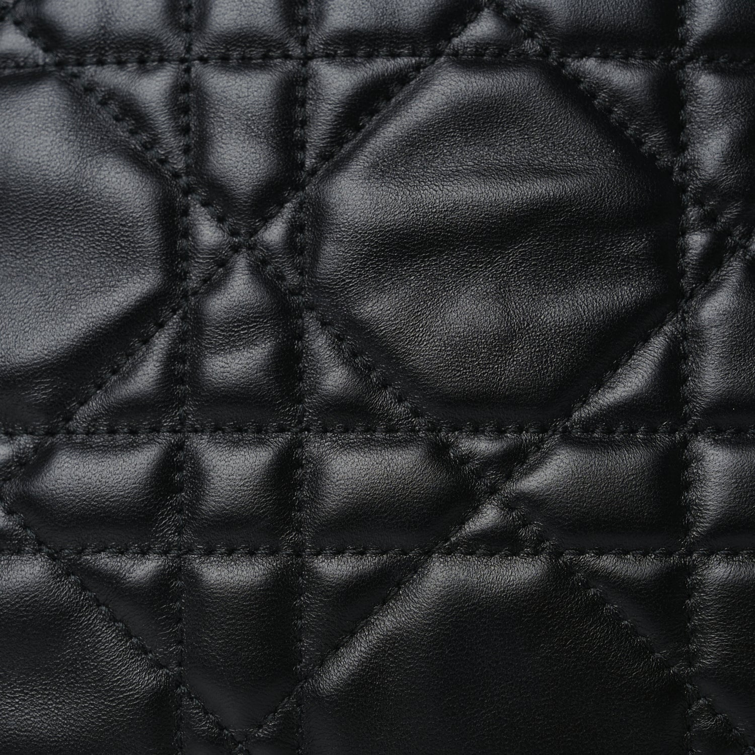 Christian Dior Lambskin Macrocannage DiorStar Hobo Bag Black