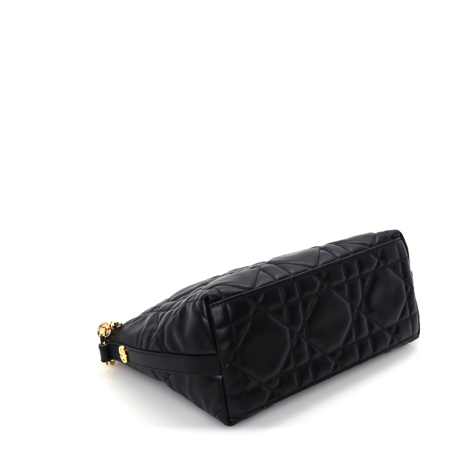 Christian Dior Lambskin Macrocannage DiorStar Hobo Bag Black